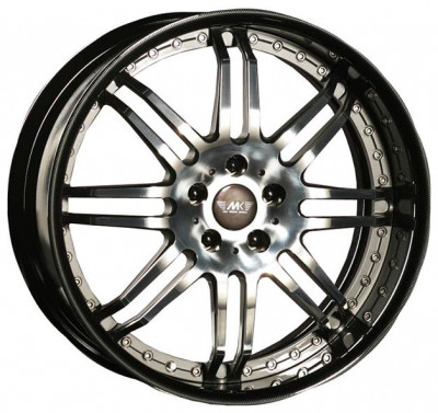 MK Forged Wheels XXXVII 9.5x22/5x130 D71.6 ET40 Polished Black Lip